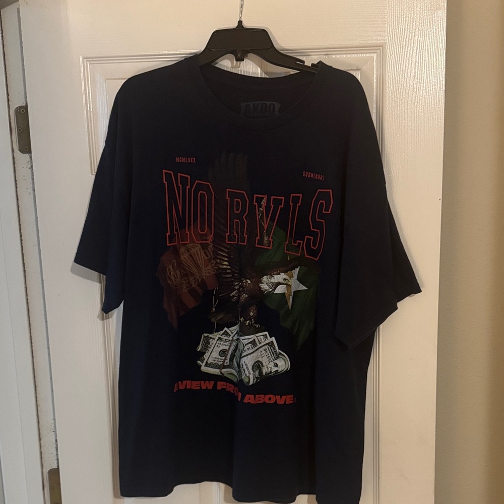 Akoo Navy Graphic Tee with Red and Green Accents